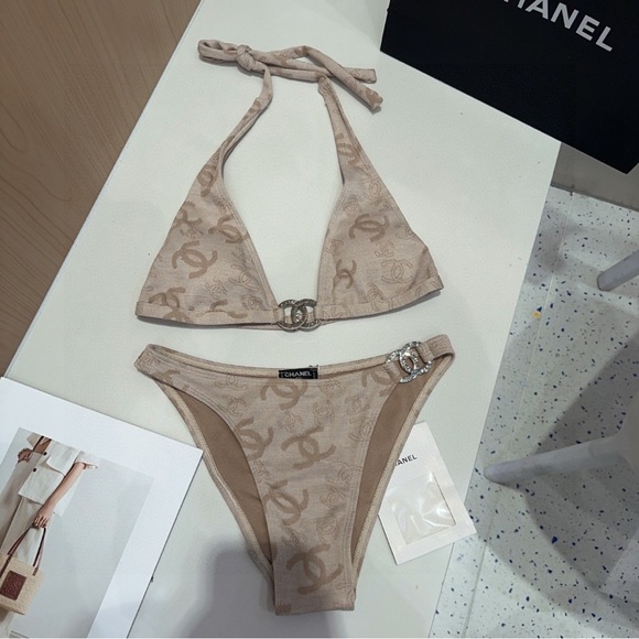 Chanel Tan Bikini Set